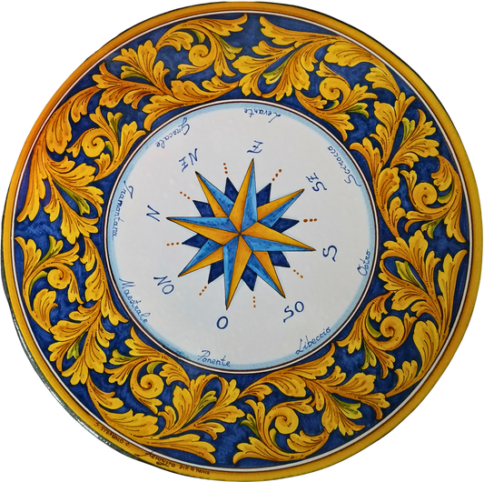 Tavolo in pietra lavica. Decorato a mano. Dimensione cm 70